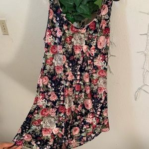 Floral silky mini dress
